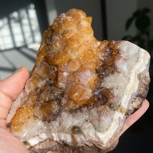 Large Citrine Cluster Crystal / Amber Yellow